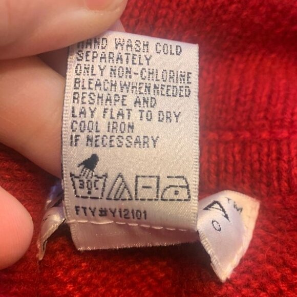 Vintage 80s Red Long Sleeve Sweater "Jumper" Dress Lambswool Angora Small - Picture 6 of 6